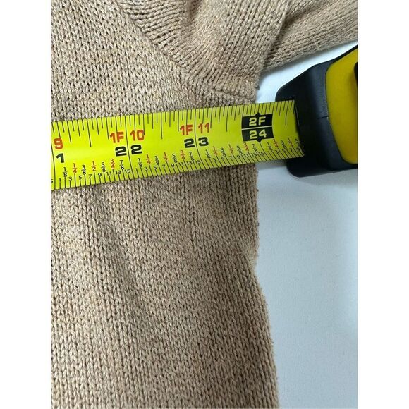 Old Navy Womens Cotton Blend Sweater Tan Long Sleeve V Neck Knit Sz L See Notes - Picture 8 of 12